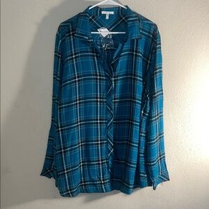 Maurices Blue Plaid Women's Top